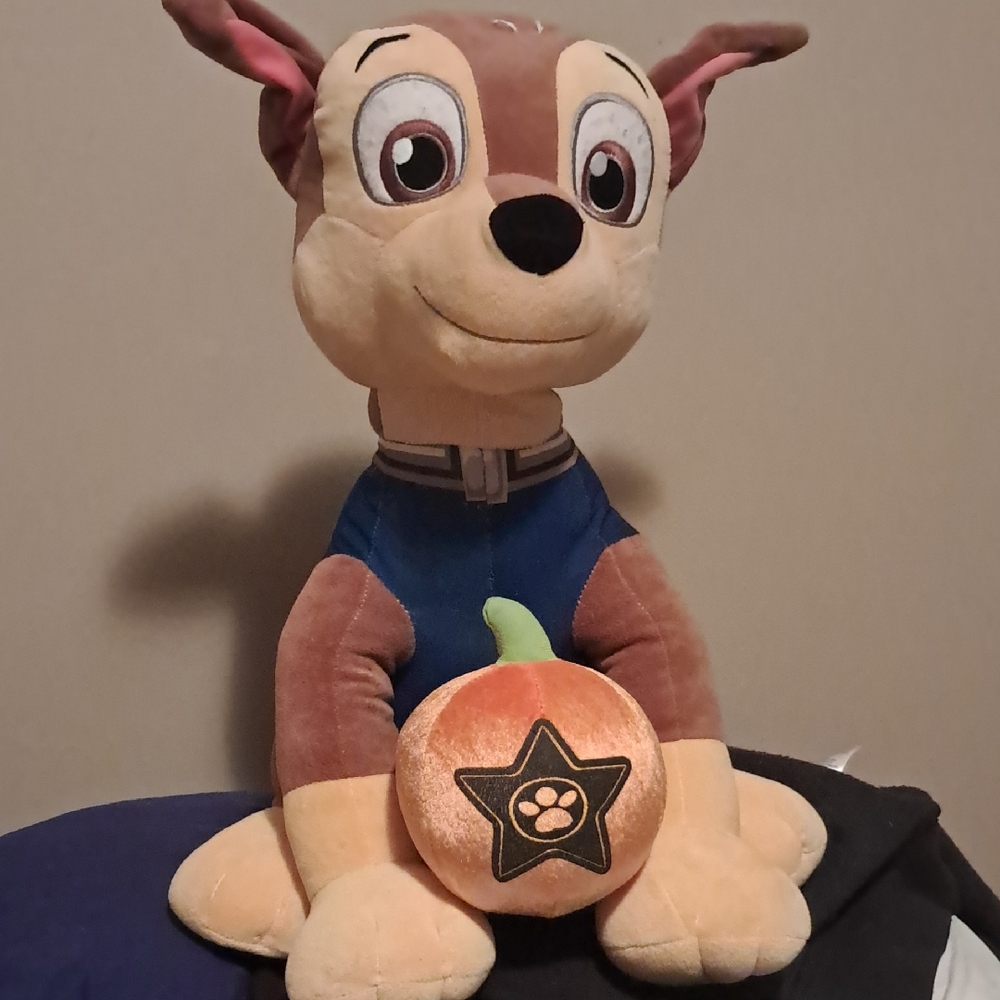 Brown and Blue Plush Dog Toy